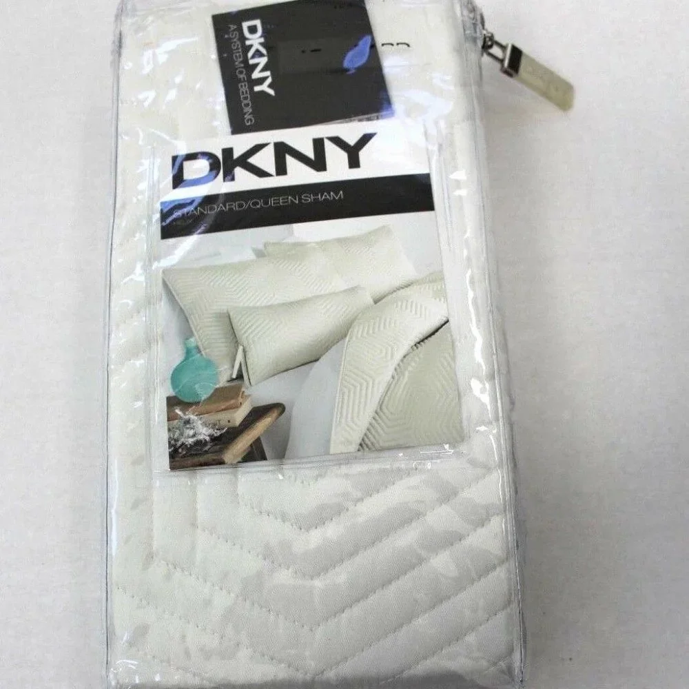 DKNY One Ivory Helix Quilted Standard Sham